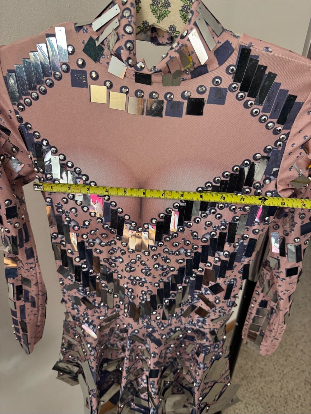 Angel Brinks Juliet Shiny Mirror Mesh Skater Mini Dress (As Seen on Cardigan B) - Picture 6 of 11